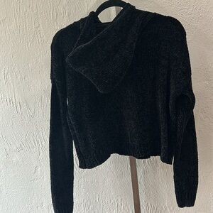 Black hooded sweater